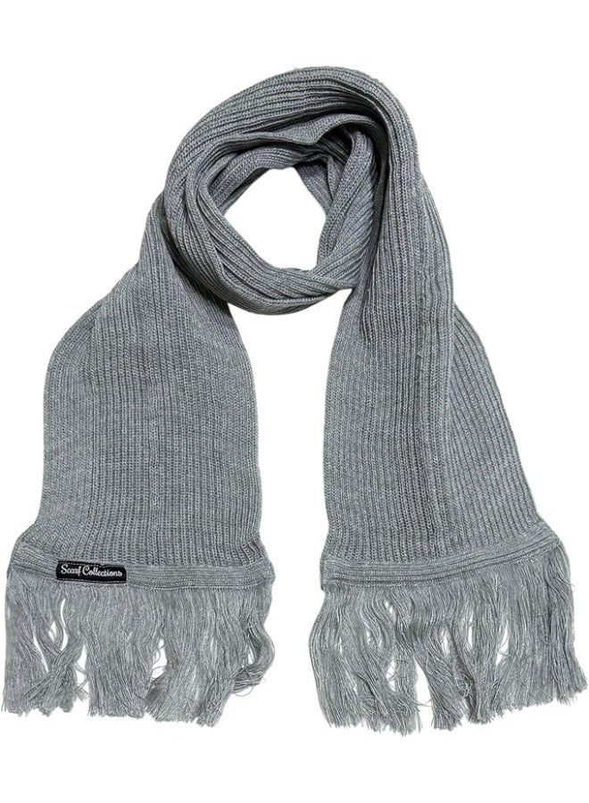 A winter knitted scarf suitable for use as a shawl, wrap, scarf, head covering, and blanket. Suitable for men and women. One size, 20 x 160 cm.